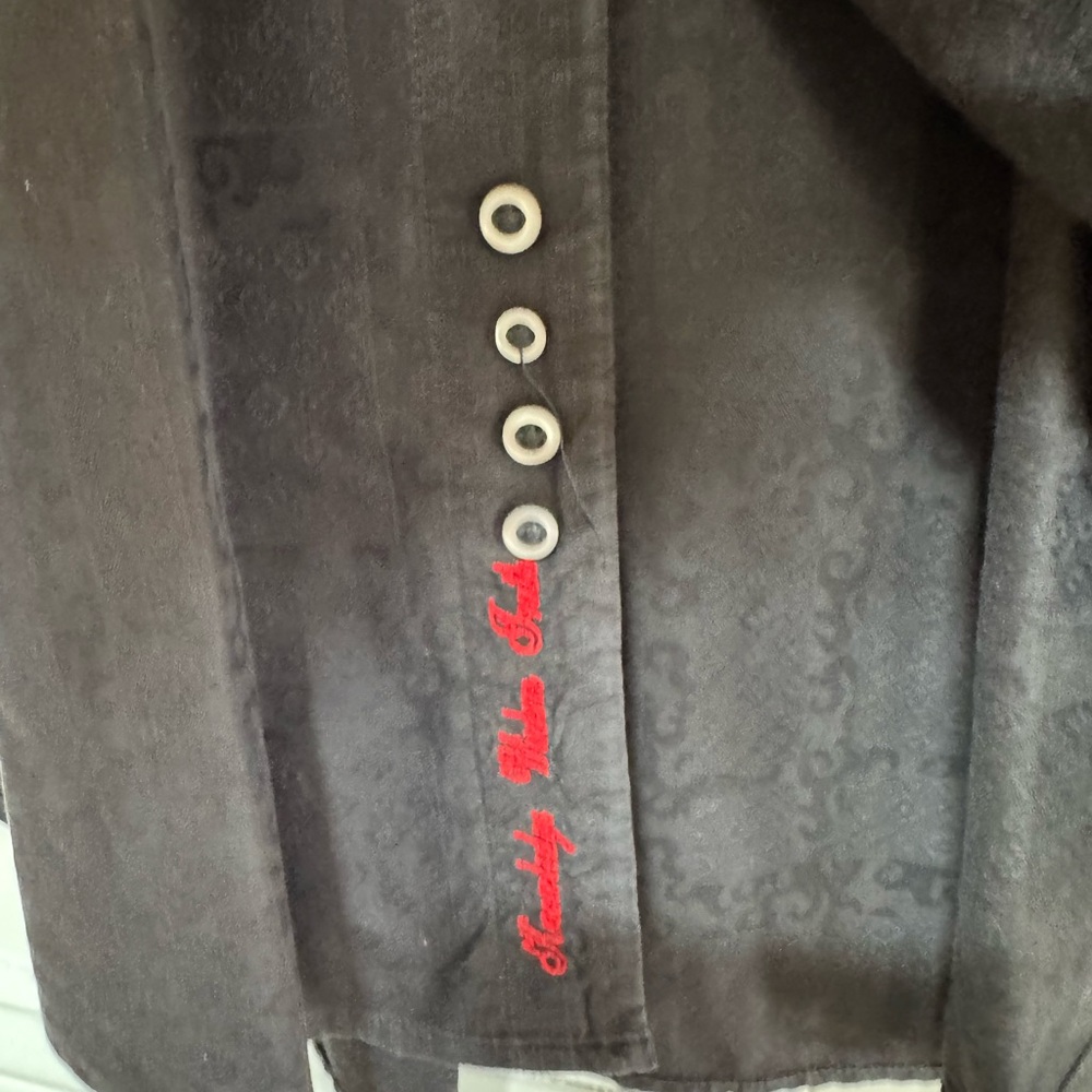 Robert Graham Black Patterned Button Down Shirt M… - image 7